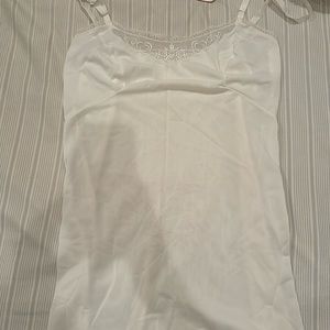 White lace slip mini dress